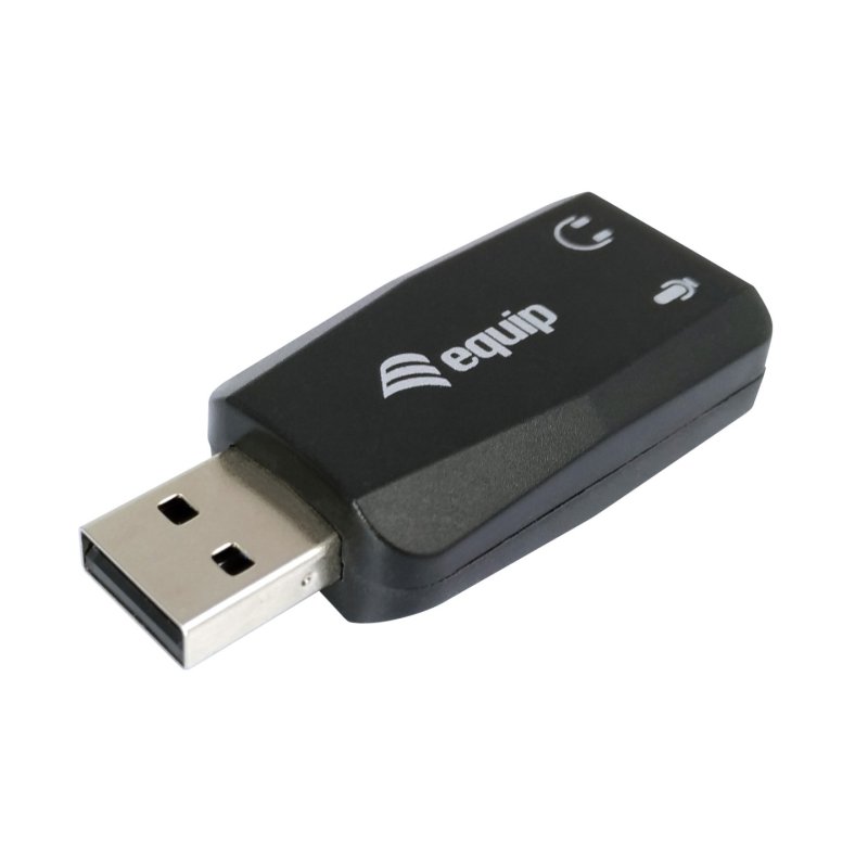 Equip Adapter USB-A- 2x3.5mm St/Bu schwarz