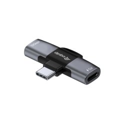 Equip Adapter USB-C-2xUSB-C 10Gbps PD 100W Alu.