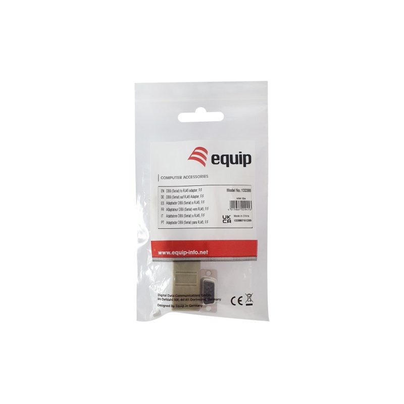 Equip Adapter DB9 Serial-RJ45 Bu/Bu 8Pin grau Polybeutel