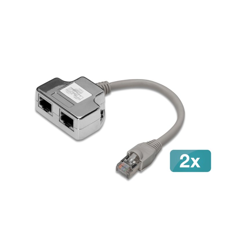 Digitus Adaptateur de câble de brassage CAT 5e, 2x CAT 5e, blindé - 2 pièces