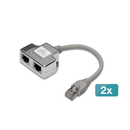 Digitus Adaptateur de câble de brassage CAT 5e, 2x CAT 5e, blindé - 2 pièces