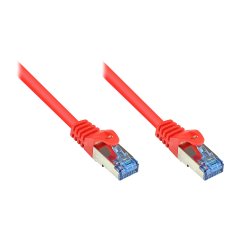GoodConnections Patchkabel mit Rastnasenschutz, Cat. 6A, S/FTP, PiMF, halogenfrei, 500MHz, rot, 2m,