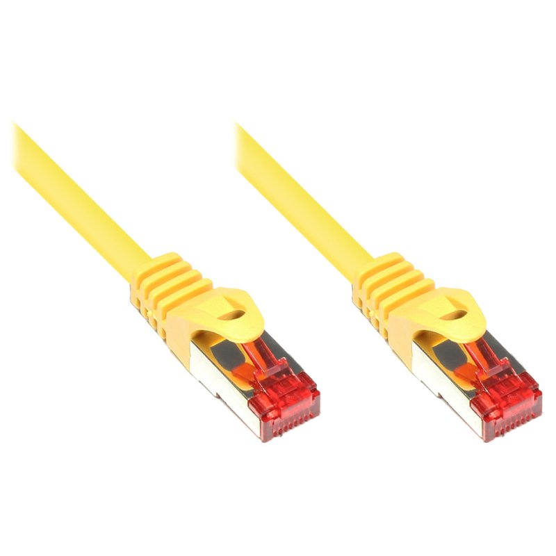 GoodConnections Patchkabel mit Rastnasenschutz, Cat. 6, S/FTP, PiMF, PVC, 250MHz, gelb, 0,5m,