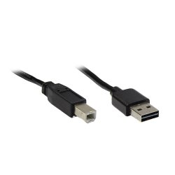 Alcasa USB 2.0 A/B, 5m câble USB USB A USB B Noir