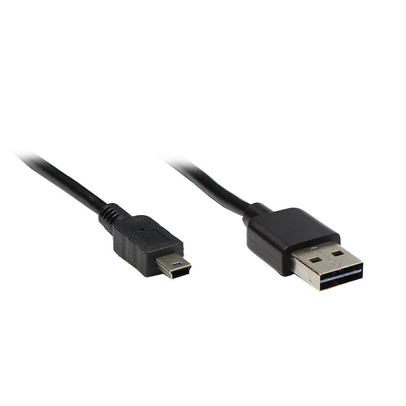 GoodConnections Anschlusskabel USB 2.0 EASY Stecker A an Mini B Stecker, schwarz, 1m,