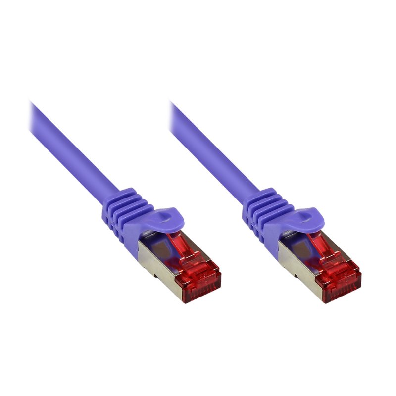 Alcasa RJ45-RJ45, m-m, 3m câble de réseau Violet Cat6 S/FTP (S-STP)