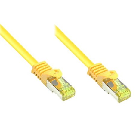 GoodConnections RJ45 Patchkabel mit Cat. 7 Rohkabel und Rastnasenschutz (), S/FTP, PiMF, halogenfrei, 500MHz, OFC,
