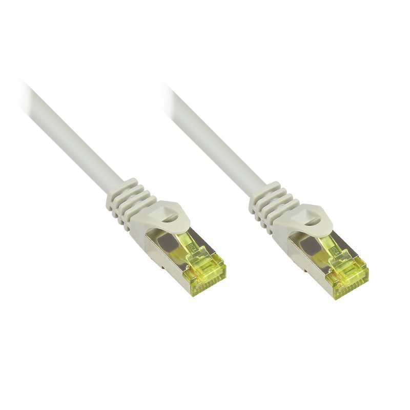GoodConnections RJ45 Patchkabel mit Cat. 7 Rohkabel und Rastnasenschutz (), S/FTP, PiMF, halogenfrei, 500MHz, OFC,