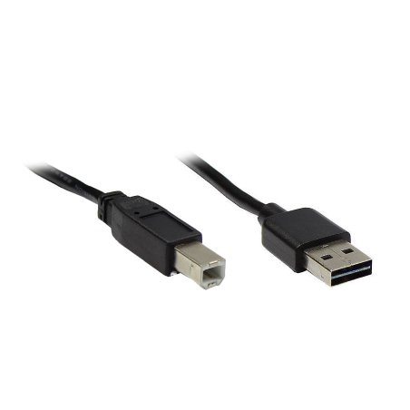 Alcasa USB 2.0 A/B, 3m câble USB USB A USB B Noir