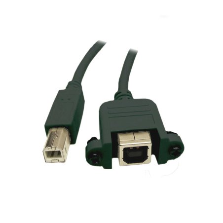 Verlängerung USB 2.0 Stecker B an Einbaubuchse B, CU, schwarz, 0,5m,