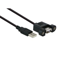 Alcasa USB 2.0 A/A 1.8m câble USB 1,8 m USB A Noir