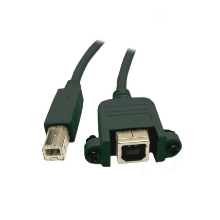 Verlängerung USB 2.0 Stecker B an Einbaubuchse B, CU, schwarz, 1,8m,