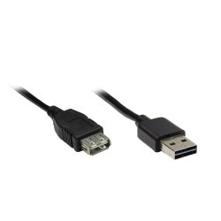 Alcasa USB A - USB A 3m M/M USB cable USB 2.0 Black