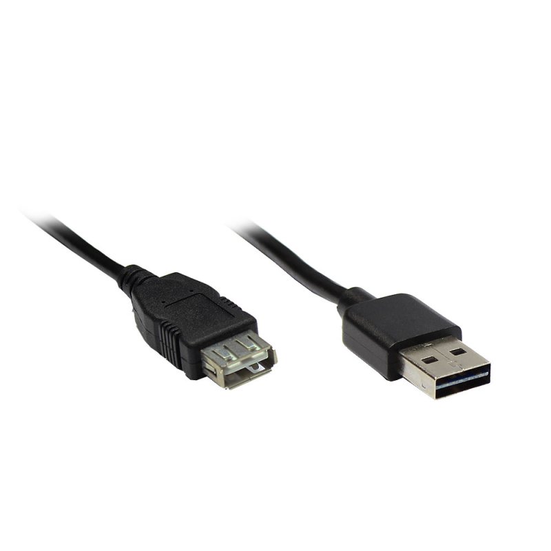 Verlängerungskabel USB 2.0 EASY Stecker A an Buchse A, schwarz, 3m,