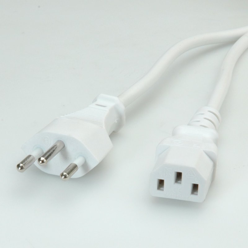 VALUE Netzkabel T12 auf C13, wei, 1,8 m