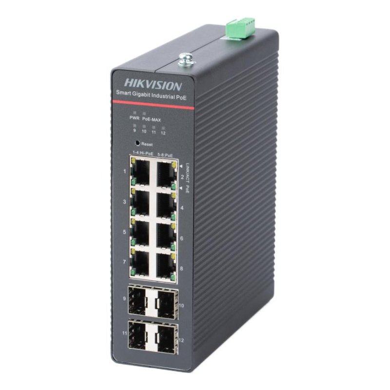 HIKVISION DS-3T1512HP-SI-8P4F Industrie-Switch PoE