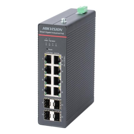 Hikvision DS-3T1512HP-SI-8P4F commutateur réseau Géré Gigabit Ethernet (10/100/1000) Connexion Ethernet, supportant