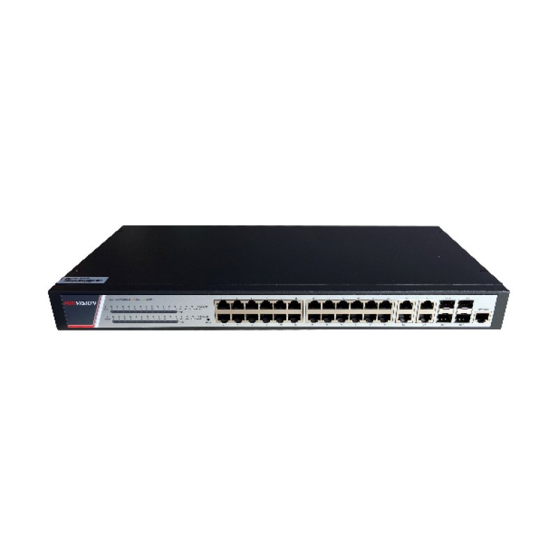 Hikvision DS-3E2528P(B) network switch Managed Gigabit Ethernet (10/100/1000) Power over Ethernet (PoE) Black
