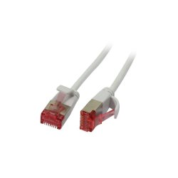 Synergy21 Patchkabel RJ45, CAT6 250Mhz, 3m weiss, U/FTP, slimline rund d3,6mm,