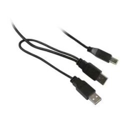 Synergy21 Kabel USB, A(St)2x B(St), 1,0m, USB2.0, schwarz,