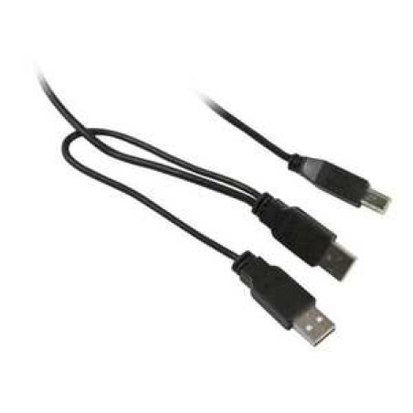 Synergy21 Kabel USB, A(St)2x B(St), 1,0m, USB2.0, schwarz,