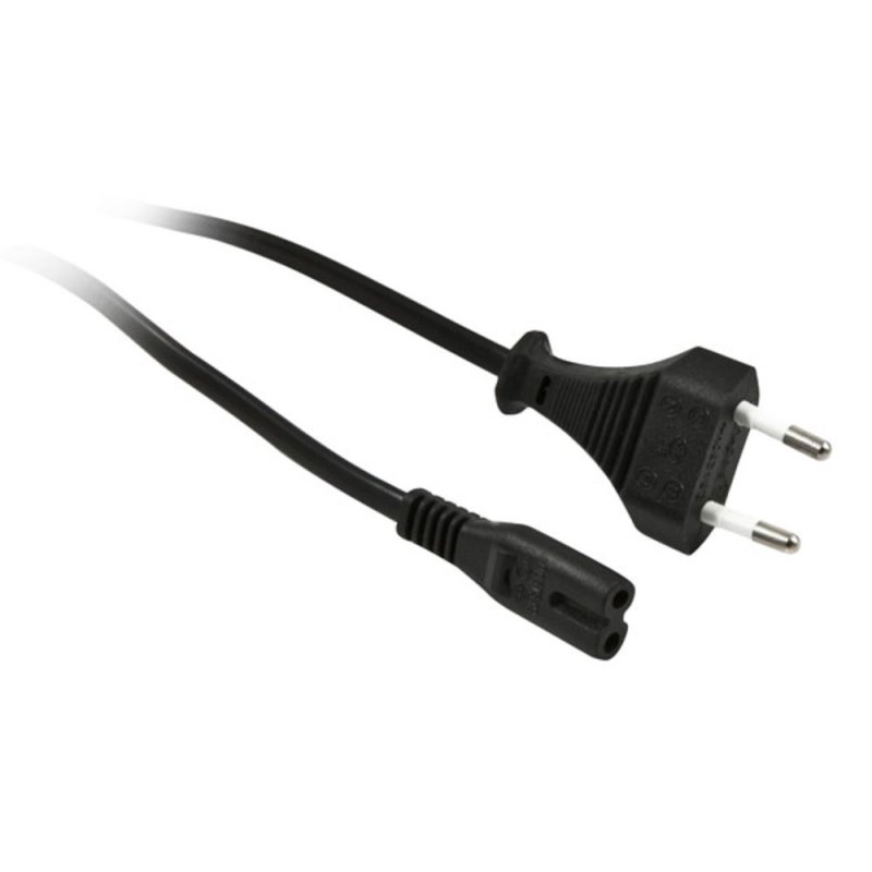 Synergy21 Netzkabel 230V Euro-Stecker/Euro8(C7)-Buchse, 1,8m, Black 250V/2.5A,