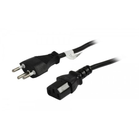 Synergy21 Netzkabel 230V Schweiz(Stecker)J12/Kaltgeräte IEC-C13(Buchse), 2m, Black,
