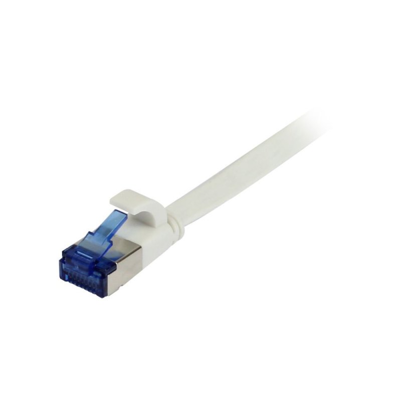 Synergy21 Patchkabel RJ45, CAT6A 500Mhz, 5m, weiss, U/FTP, flach, TPE(Superflex), AWG32,
