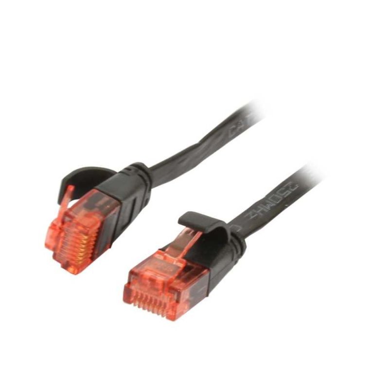 Synergy21 Patchkabel RJ45, CAT6 250Mhz, 3m schwarz, UTP(U/UTP), PVC, Flach