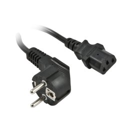 Synergy21 Netzkabel 230V Schutzkontakt CEE7(Stecker)-Kaltgeräte IEC-C13(Buchse), 2m, Black