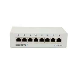 Synergy21 Patch Panel 8xTP, CAT6A, 500Mhz, Aufputz , Lichtgrau, LSA