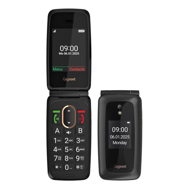 Gigaset GL795 7,11 cm (2.8") 142 g Noir Téléphone pour seniors