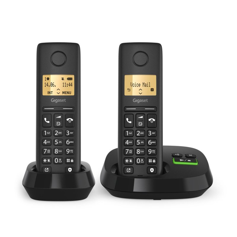 Gigaset PURE 100A Duo Analog/DECT telephone Caller ID Black