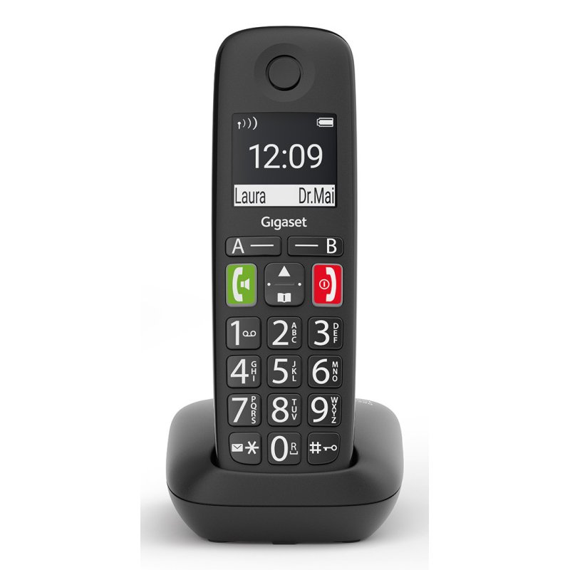 Gigaset E290A Téléphone analog/dect Identification de l'appelant Noir
