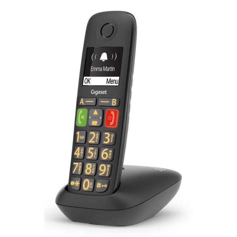 Gigaset E290A Téléphone analog/dect Identification de l'appelant Noir