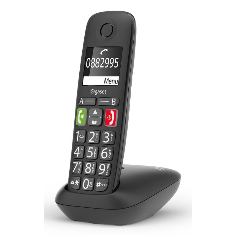 Gigaset E290A Téléphone analog/dect Identification de l'appelant Noir