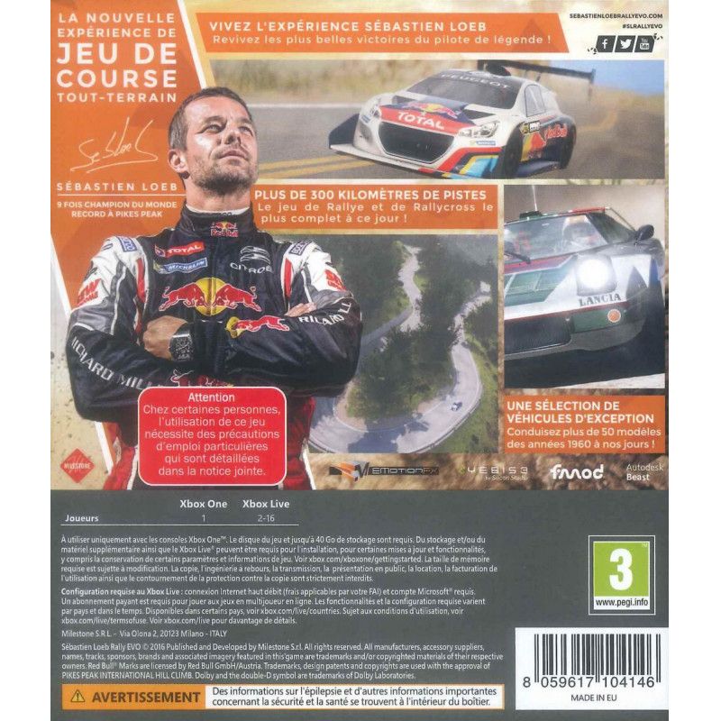 Milestone Srl Sebastien Loeb Rally Evo Standard Anglais Xbox One