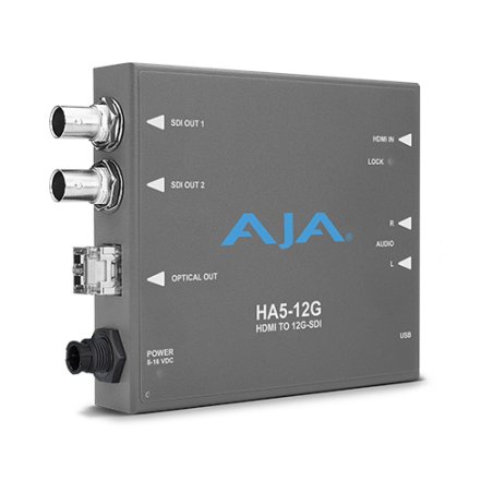 AJA HA5-12G-T video signal converter Active video converter 4096 x 2160, -