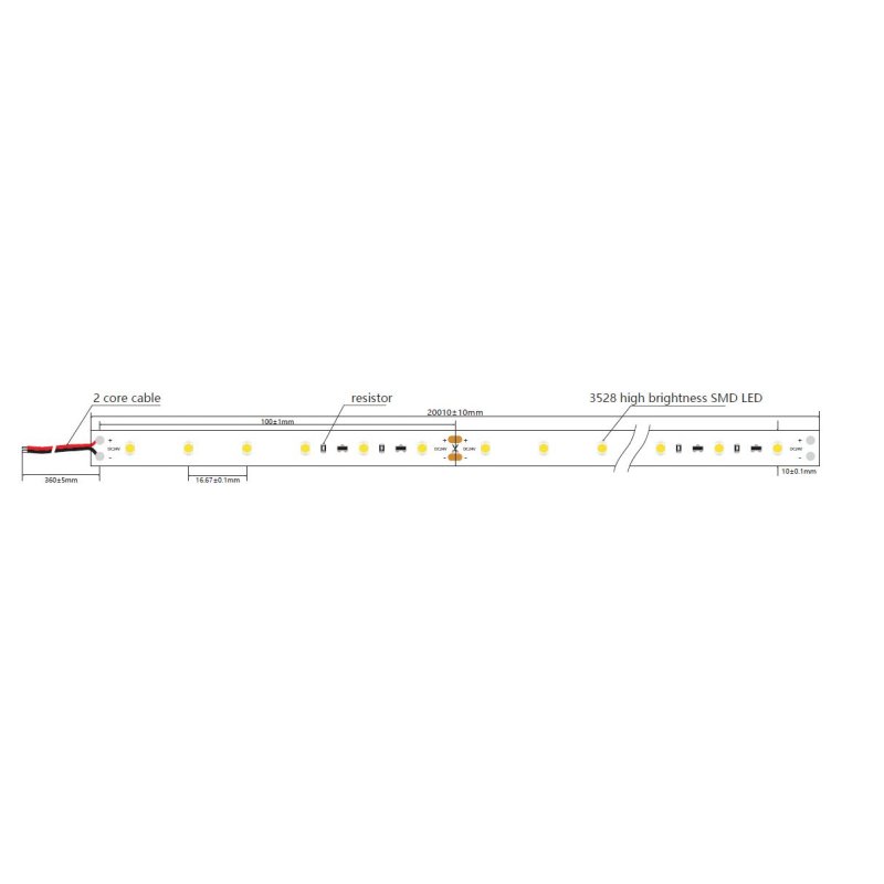 Synergy 21 LED Flex Strip 2835 - 60 WW DC24V 96W IP20 ULS 20m