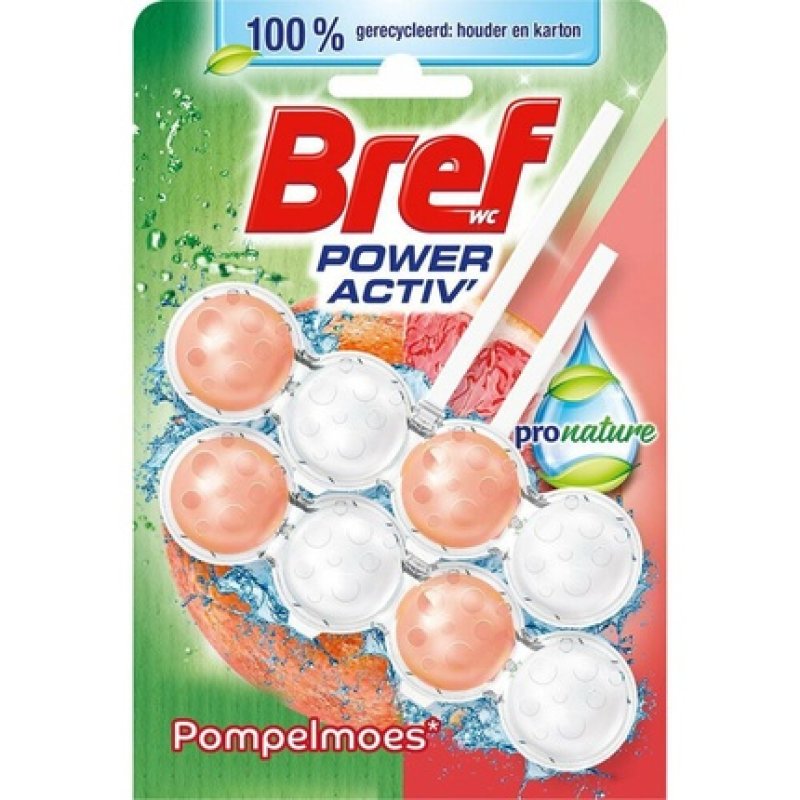 Bref Toilet Block Power Activ Pro Nature Grapefruit 2 Pcs