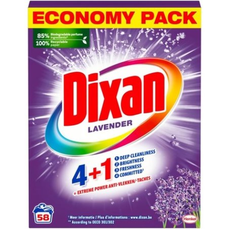 Dixan Washing Powder 58 Washes 41 Extreme Power Lavender 348kg