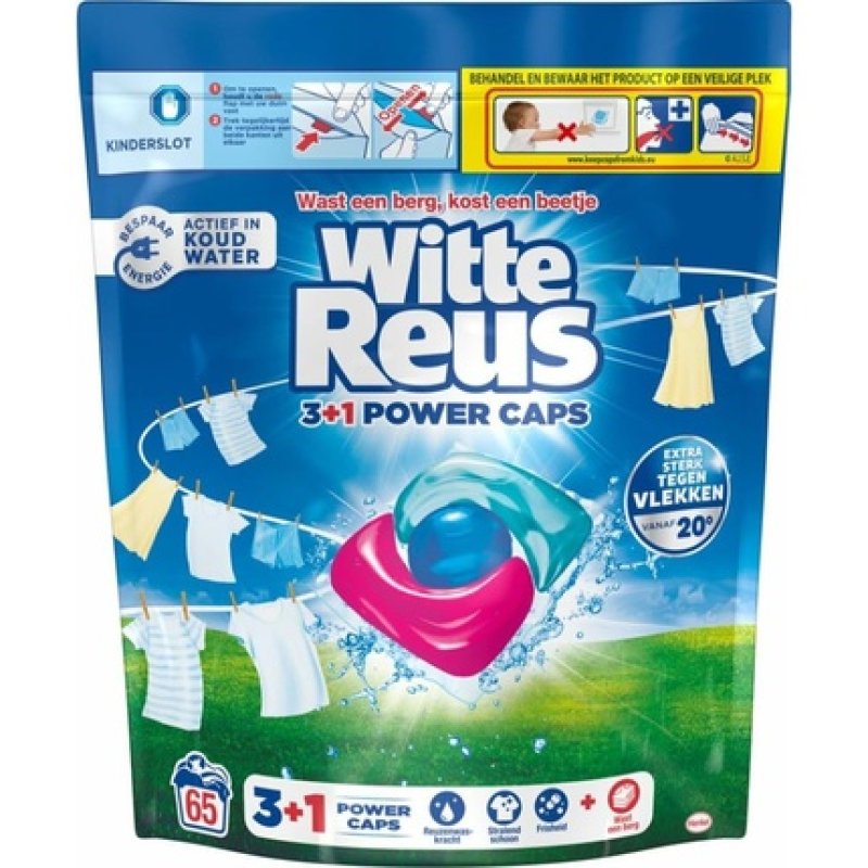 Witte Reus Laundry Detergent Capsules 31 Power Caps for White and Light Colors