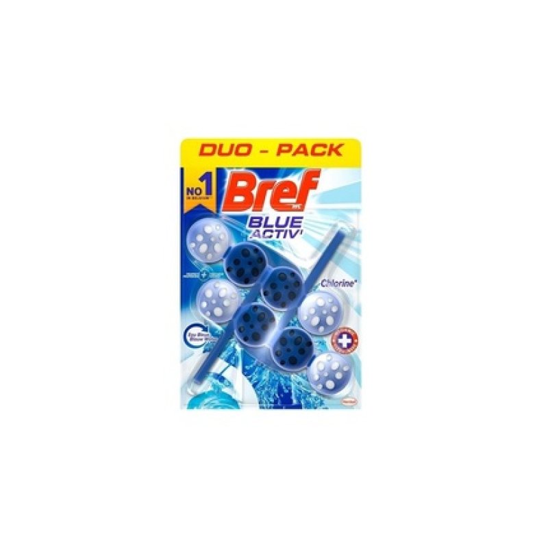 Bref Wc Blue Activ 2x50g Chlorine Effective Toilet Cleaning