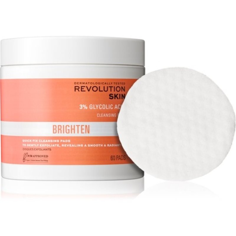 Revolution Skincare Brighten 3 Glycolic Acid Cleansing Pads 60 Pads