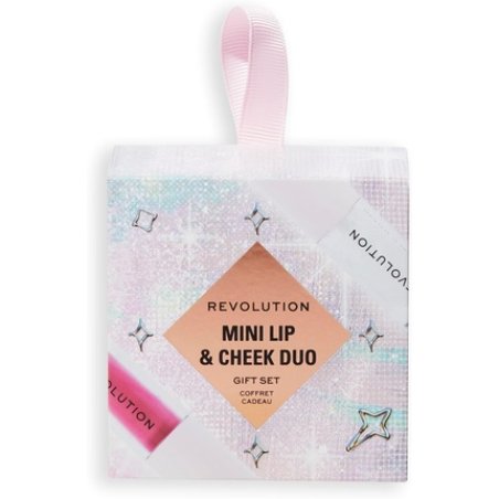 Revolution Beauty Mini Cheek & Lip Duo Gift Set Holiday Makeup Set With Mini Cream Blusher Mini Pout Bomb & Ornament
