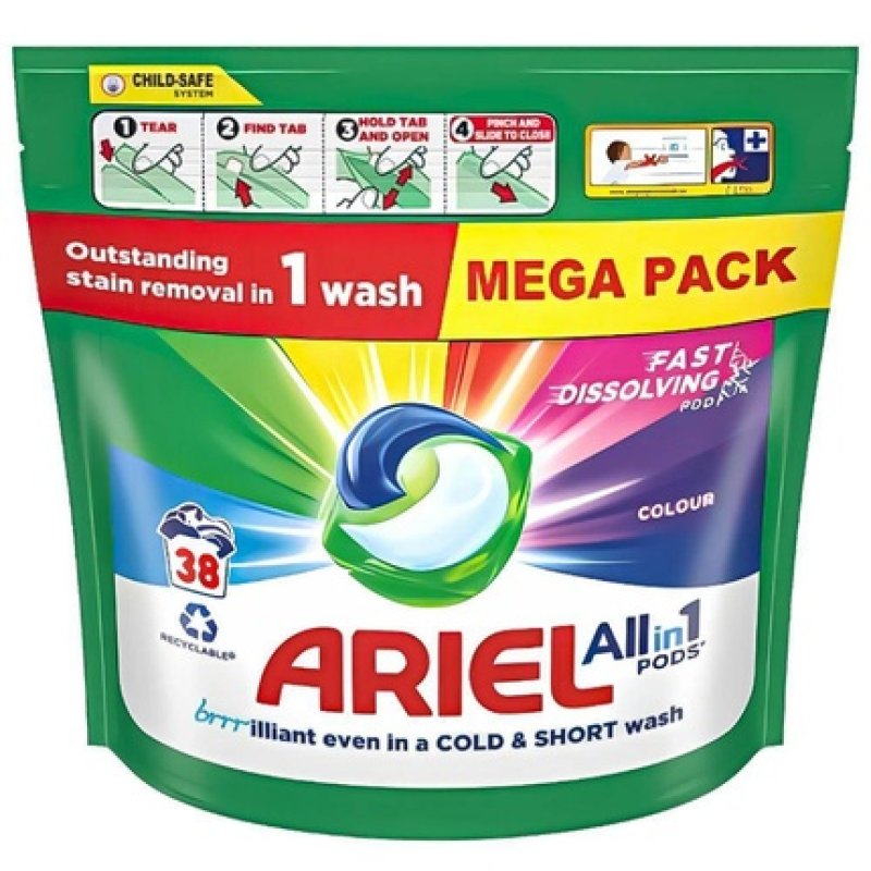 Ariel Allin1 38 Pods Color Household Laundry Detergent