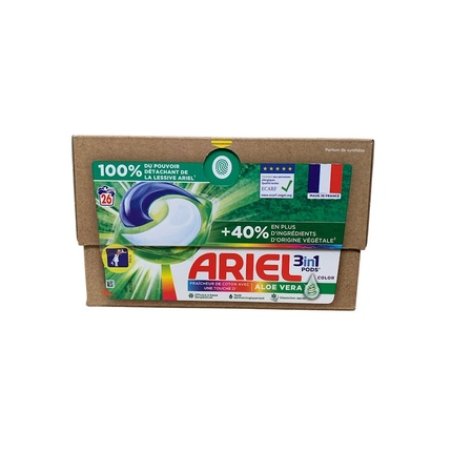 Ariel 3in1 Pods Aloe Vera 26 Pieces 6474g Gentle Cleaning & Freshness For Clothing