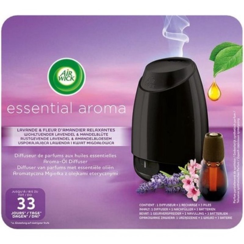 Air Wick Essential Mist Electric Fragrance Diffuser Starter Kit Soothing Lavender & Almond Blossom 20ml