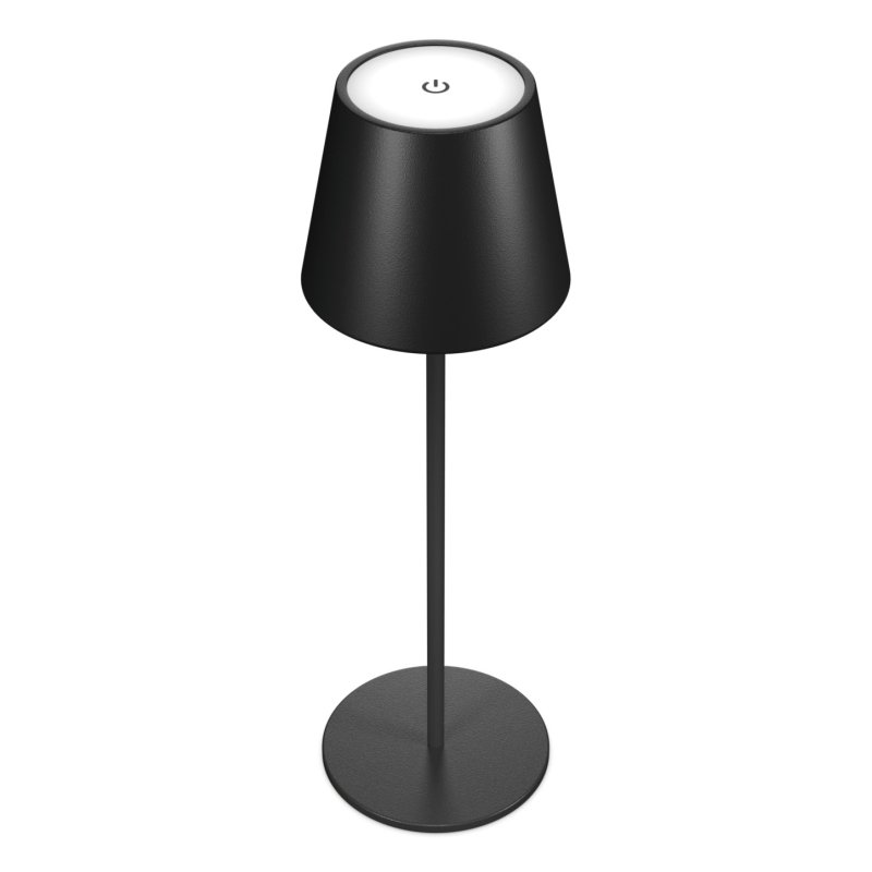 RealPower LED-Tischlampe dimmbar kalt/warm mit Akku, schwar