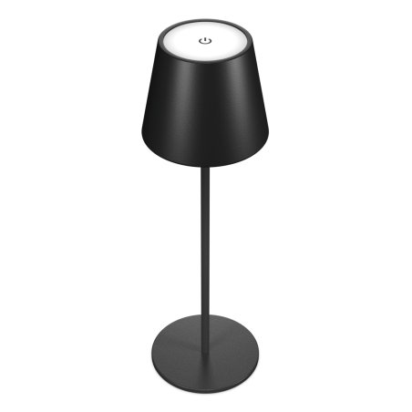 RealPower LED-Tischlampe dimmbar kalt/warm mit Akku, schwar